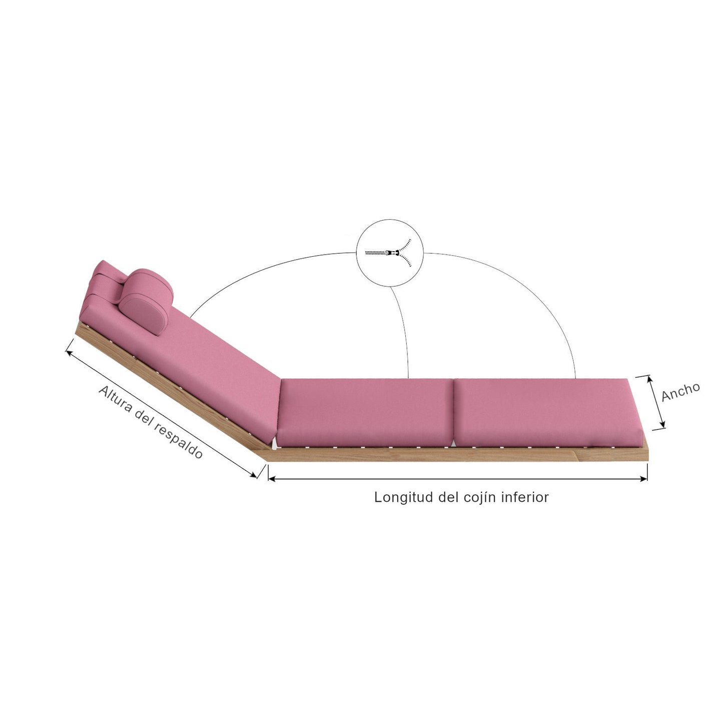 3 piezas - Colchoneta para tumbona plegable y de jardín Exterior