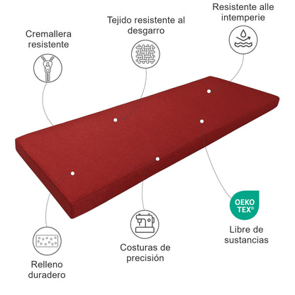 Características del cojín para banco de exterior hecho a medida