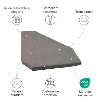 Cojín de asiento esquinero a medida