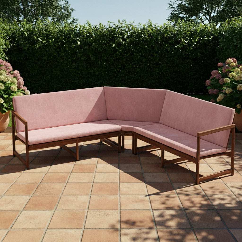 Outdoor 3-teilig - Eckbank Polster mit Rückenlehne